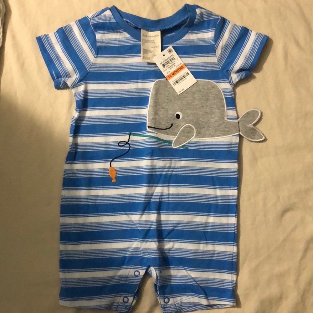 First impressions whale romper